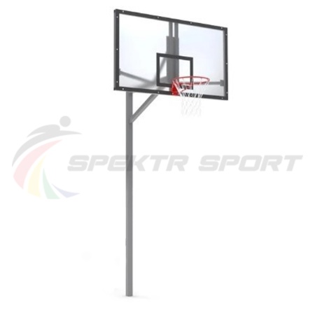 Купить Стойка баскетбольная уличная упрощенная со щитом из оргстекла, кольцом и сеткой SP D 412 в Казани 
